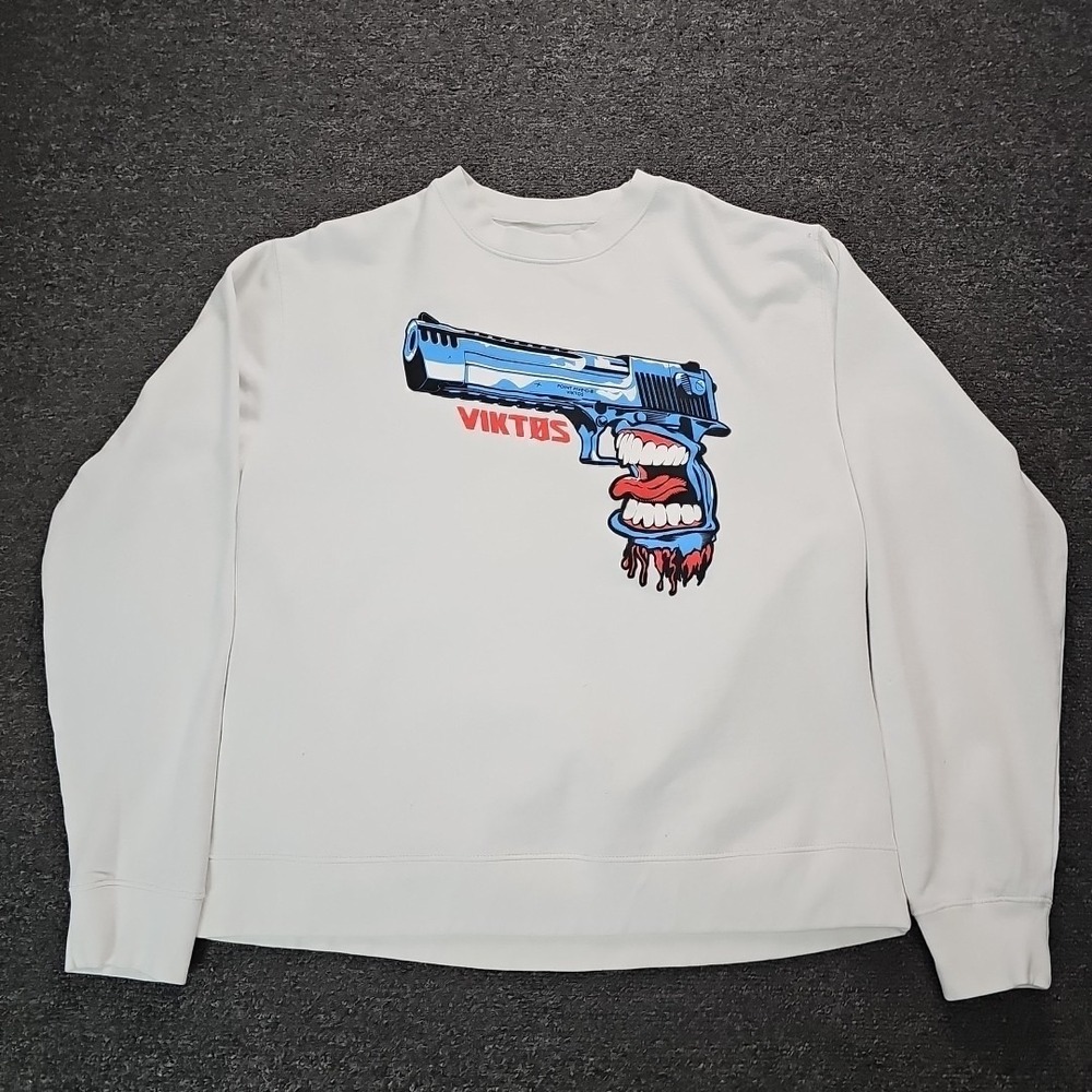 VIKTOS Sweatshirt‎ Men's Large Point Five 0 Gun Logo Veteran Crewneck Pullover